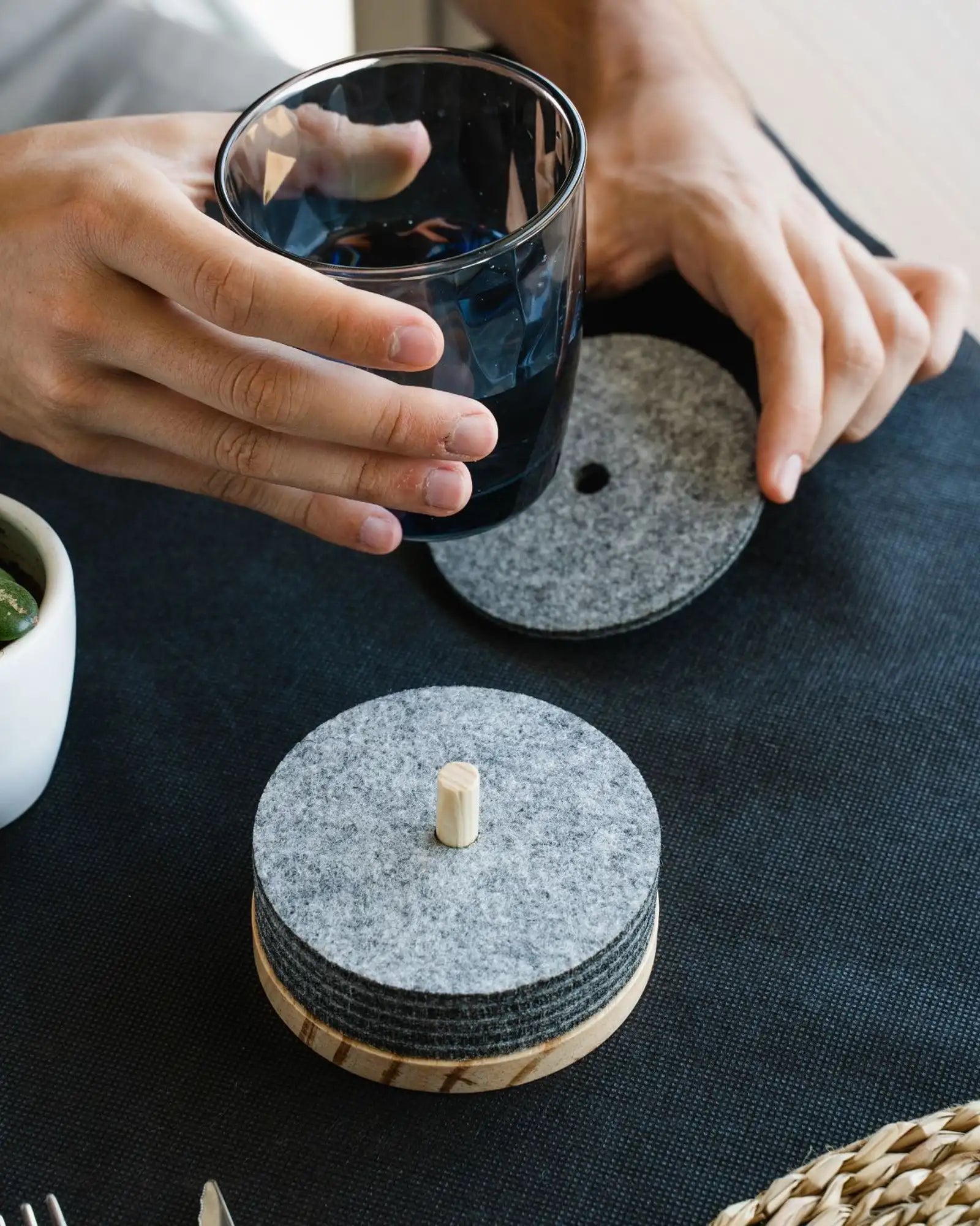 Coasters en feutre recyclé Ekomodo Tanta à personnaliser